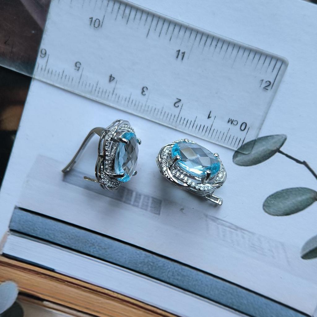 Серебряные серьги с натуральным топазом 13.403ct (2188209)