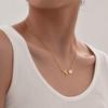 Dainty Shell Tulip Flower Pendant Necklaces For Women, Gold Color Stainless Steel Chain Necklace Simulated Pearl Charm Collar