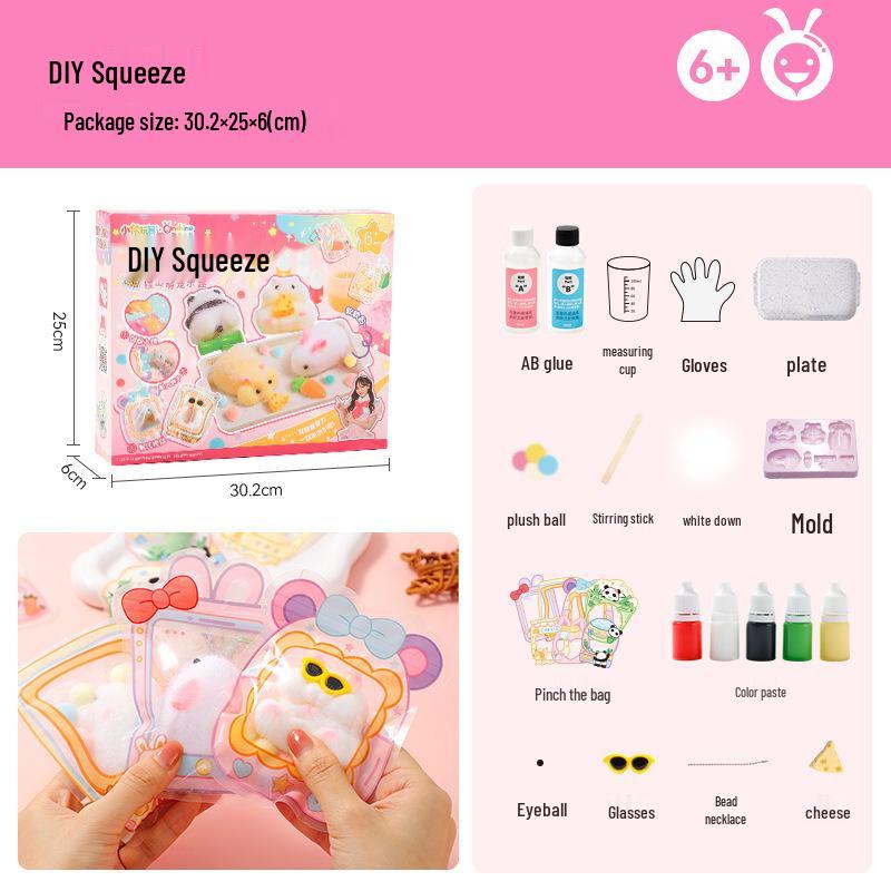 

Creative Panda Silicone Squeeze Toy Set for Kids - Portable Decompression Fun Anytime