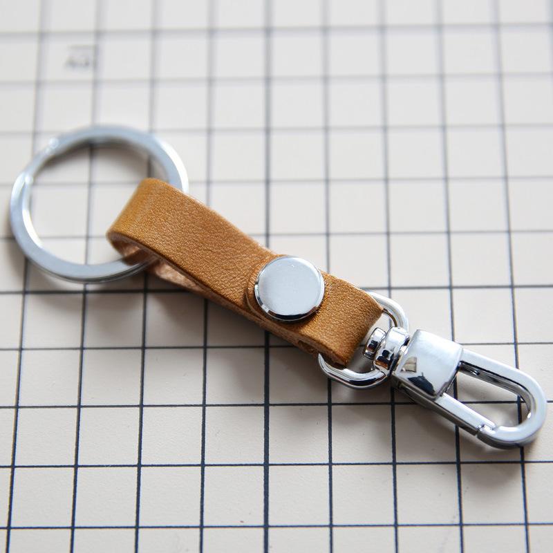 

Дизайнерский кожаный держатель ключей, персонализированные кожаные брелоки для мужчин оранжевый