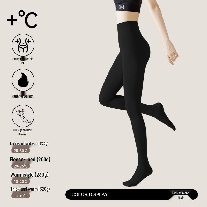Damen Fleecegefütterte Bauchweg Leggings - Warme Verdickte Baumwoll Steg Strumpfhose für Winter & Herbst