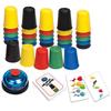 Quikaboo Speed Cups Board Game, Fast Reflex Party Game with Bell for Kids, Indoor Racing Game