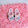 Rainbow Shoes Winter-Style Toddler Princess Slippers - Girls' Cotton Wool Non-Slip Warm Home Booties