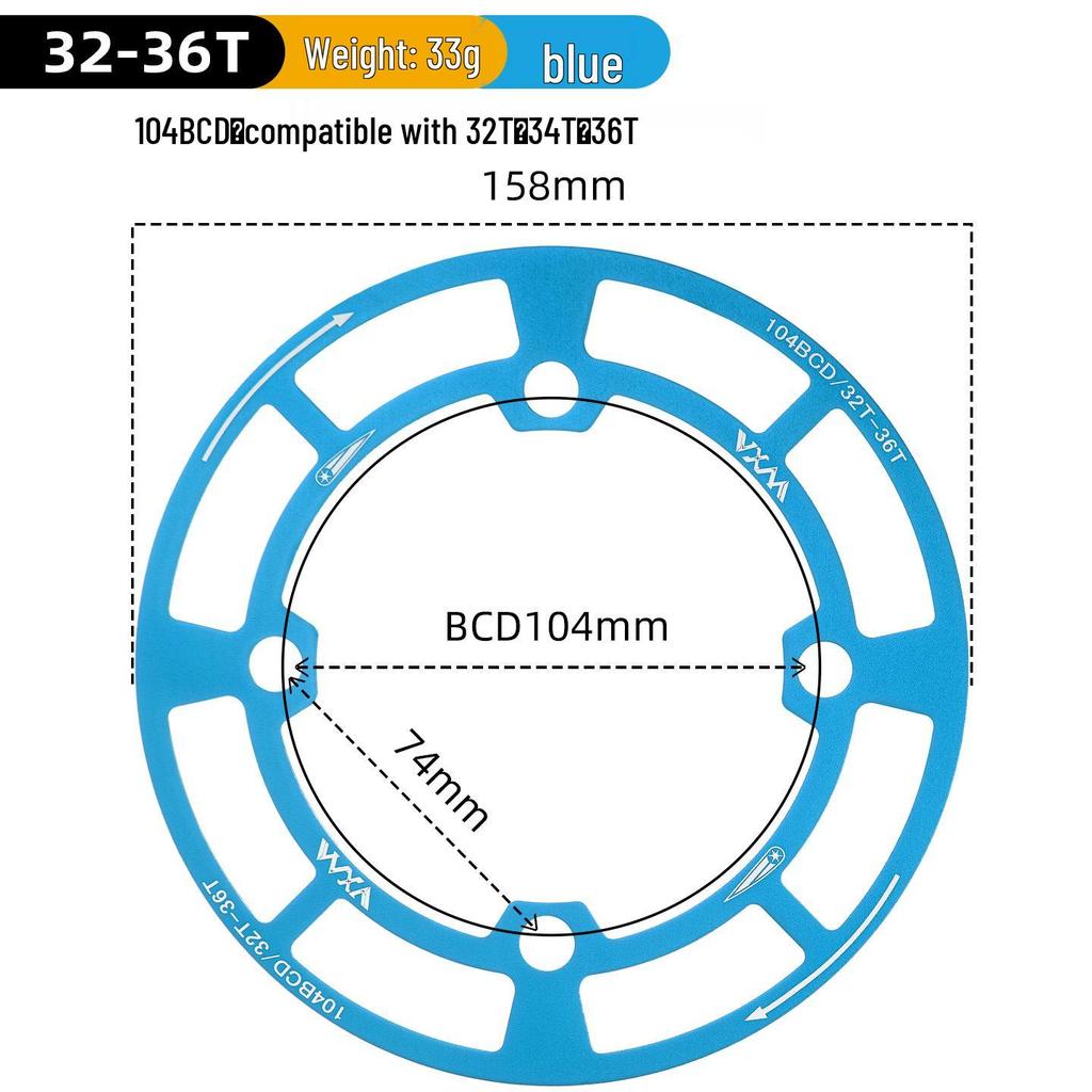 Protector de cadena de aluminio para bicicleta de montaña 104BCD, cubierta de piñón