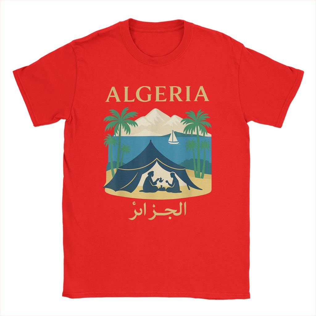 Algeria Djazair Africa Desert Men T Shirts DZ Arab Funny Tee Shirt Short Sleeve Crew Neck T-Shirt Cotton Printed Tops