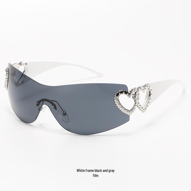 Trendy Heart-Shaped Rimless Sunglasses - European & American Style