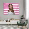 Madelyn Star Cline Pink American Flag Tapestry  Polyester Patriotic Decor for Dorm Wedding Birthday  Graduation Party