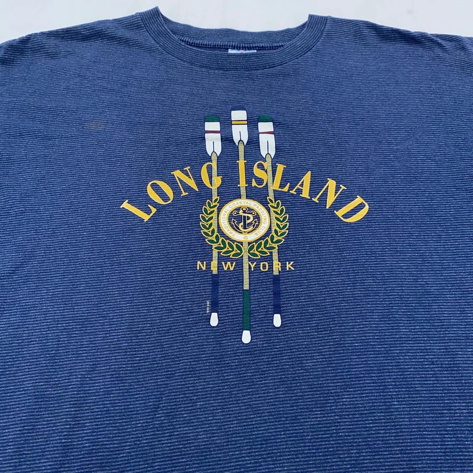

vintage 90s LONG ISLAND NEW YORK TRADITIONAL COASTAL PADDLING CLUB T-Shirt XL S
