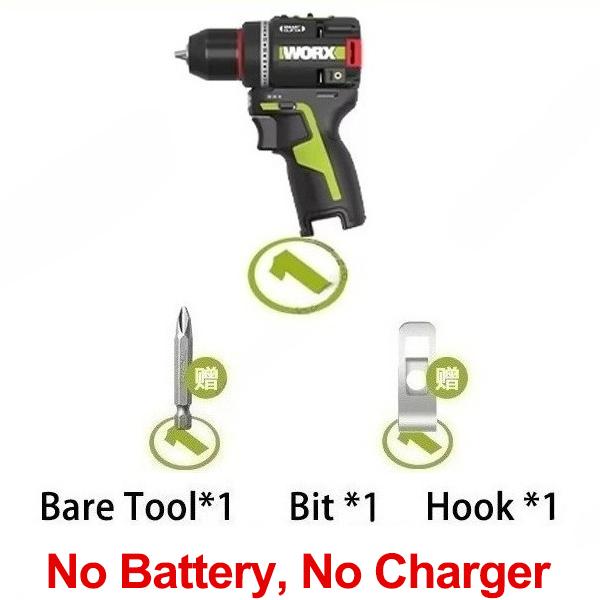 

WORX WU135 Cordless Electric Drill 12V 50Nm 1800rpm Brushless Motor Electric Screwdriver Impact Drill Metalworking Smart Cutch WU135 Single Drill