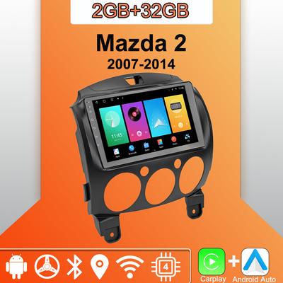 Android Carplay autórádió Mazda 2 2007-2014 multimédia lejátszó fejegység sztereó GPS navigáció BT WIFI 2+32GB