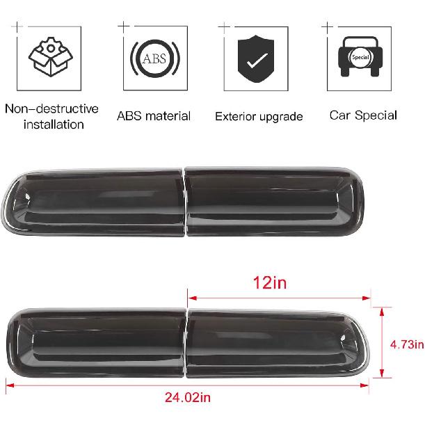 JeCar Smoked Tail Light Covers Rear Light Guards Exterior Accessories Compatible With Dodge Challenger 2015-