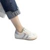 Retro German training shoes women's 2025 new spring and autumn popular flat-soled soft-soled leather-faced white shoes one-pedal casual shoes