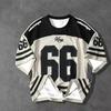 Rugby Sommer kurzärmlig Amerikanisch Retro Herren und Damen Spleiß lockeres lässiges Hip-Hop Herren T-Shirt Trikot bequem