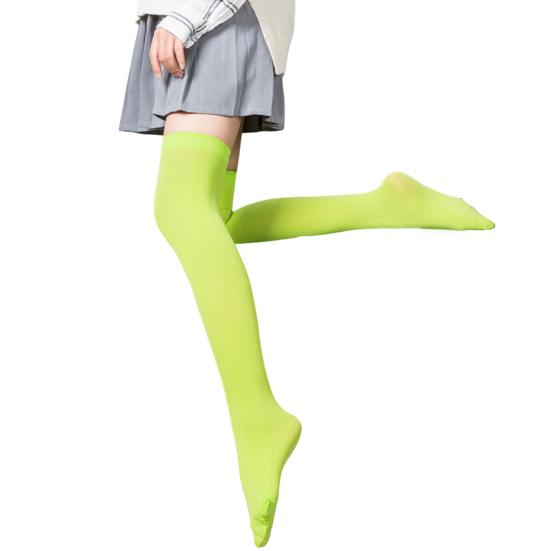 1 Pair Women Winter Knee Socks High-tube Anti-slip Great Elasticity Solid