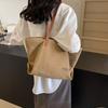 Retro large-capacity canvas tote bag women's bag 2025 new ins casual simple commuter shoulder bag underarm bag