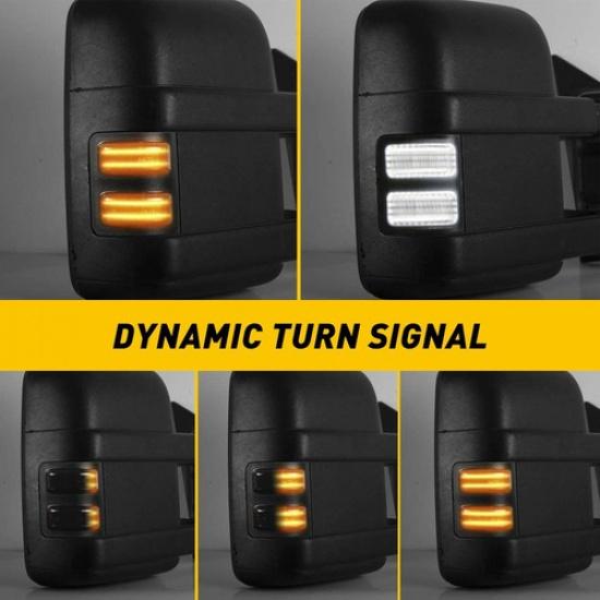 2x LED White Switchback Amber Flowing Side Mirror Light for 08-16 Ford F250 F350