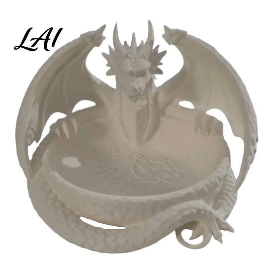 Gothic Home Decor 3D Printed Dragon Jewelry Tray Fantasy Catchall Key Desktop Storage Artifact Holder Medieval Gift for Fans Unique Bowl