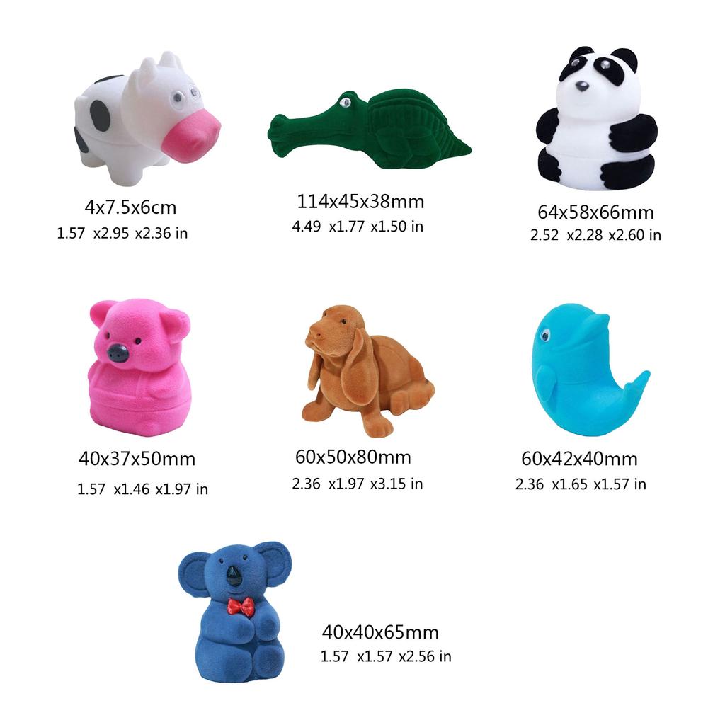 Sturdy Flocking Lovely Animal Shaped Jewelry Organizers Portable Accessory for Engagement and Birthday Special Gifts