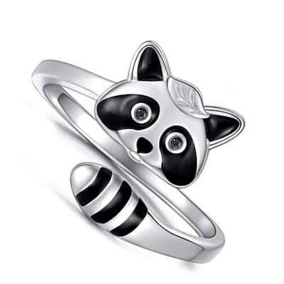 Kreative Tierringe, Cartoon-Waschbär-Ringöffnung, verstellbare Ringe, Tanzparty-Schmuck, Gastgeschenke, Weihnachtsgeschenk für Männer und Frauen