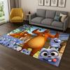 3D Grizzy and The Lemmings Cartoon Carpet Rug for Bedroom Living Room Sofa Home Decor,kids Game Area Rug Non-slip Floor Mat Gift