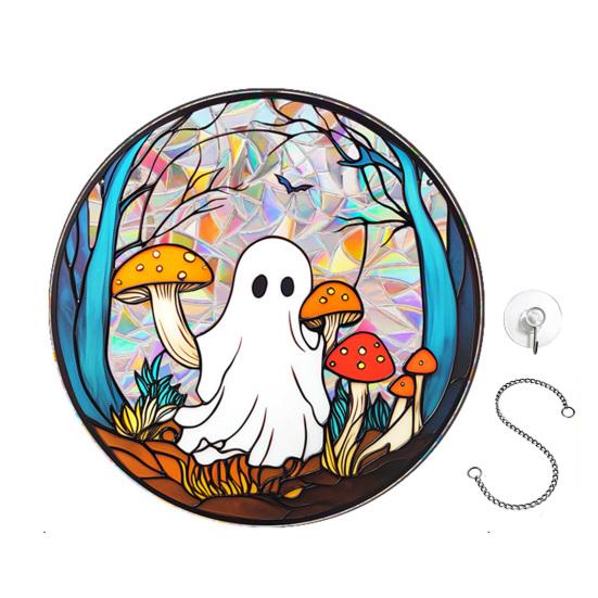 Halloween Suncatcher Hanging Decoration Ghost Pumpkin Witch Black Cat Castle