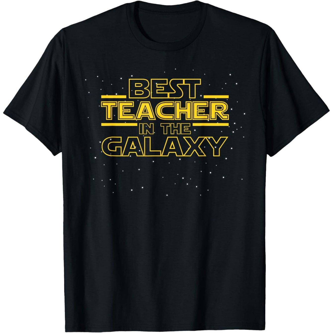Best Teacher In The Galaxy Graphic TShirt Mens Casual Cotton Tee Gift S