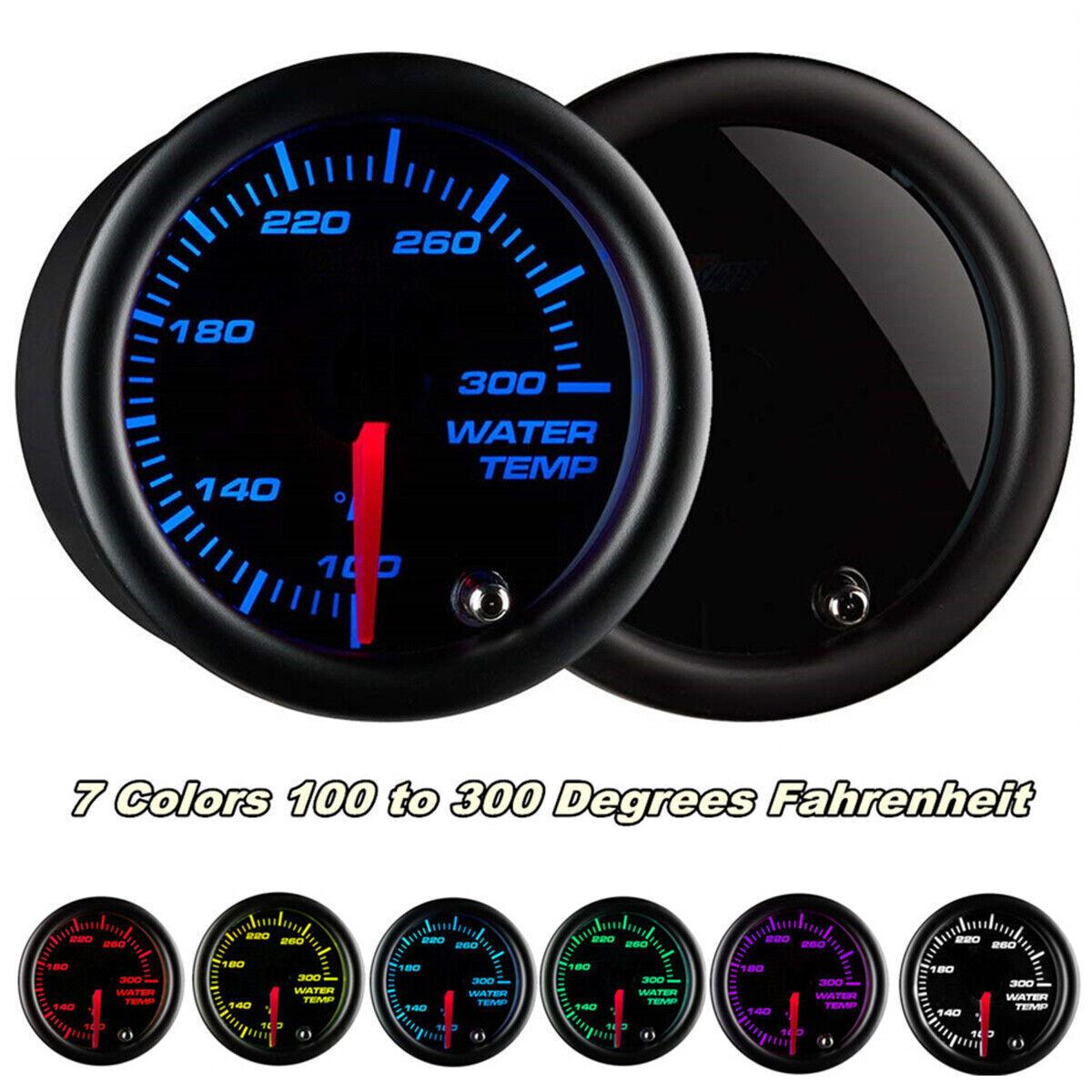Универсальный черный 52 мм 7-цветный светодиодный датчик температуры охлаждающей жидкости - °F