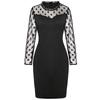 Dress Polka Dot Slim Fit Long Sleeves Dress Mesh