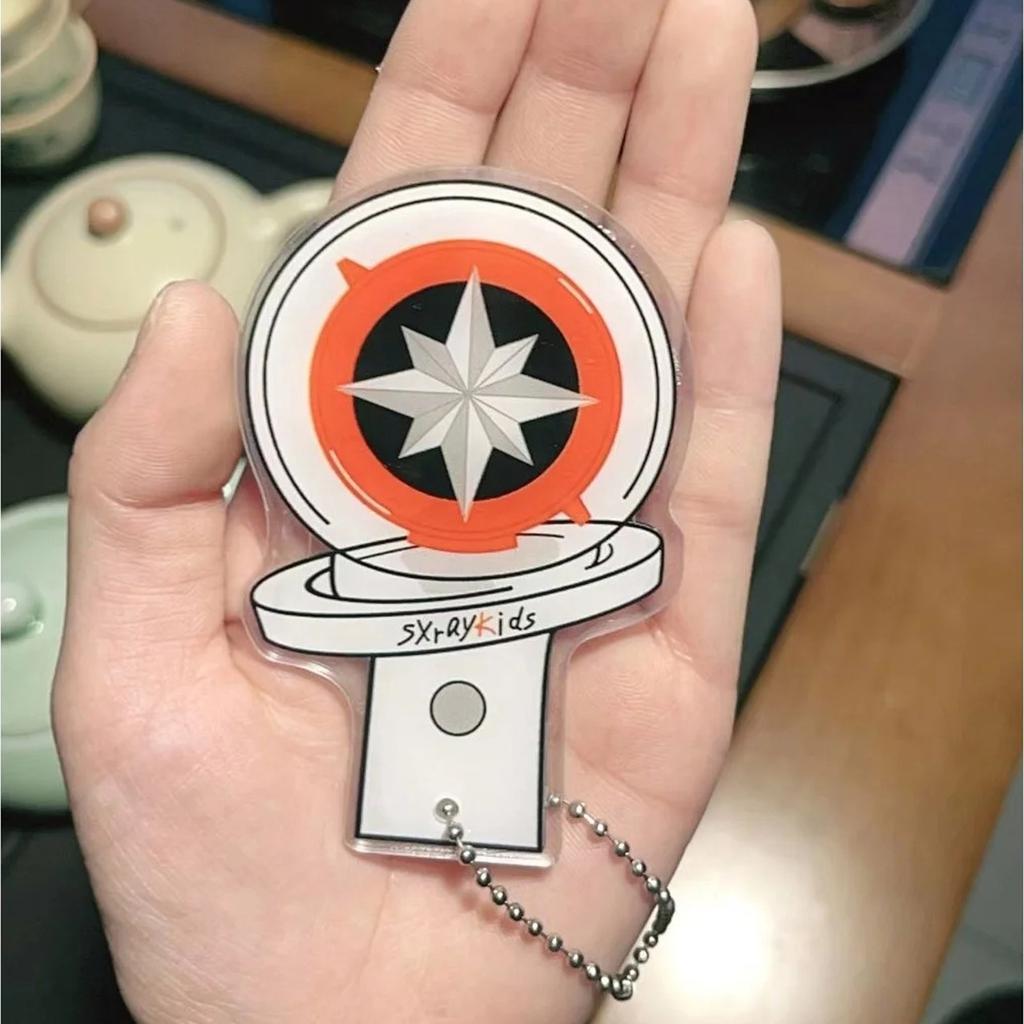 2d Acrylic Compass Support Stick Rocking Music Keychain Pendant Accessory
