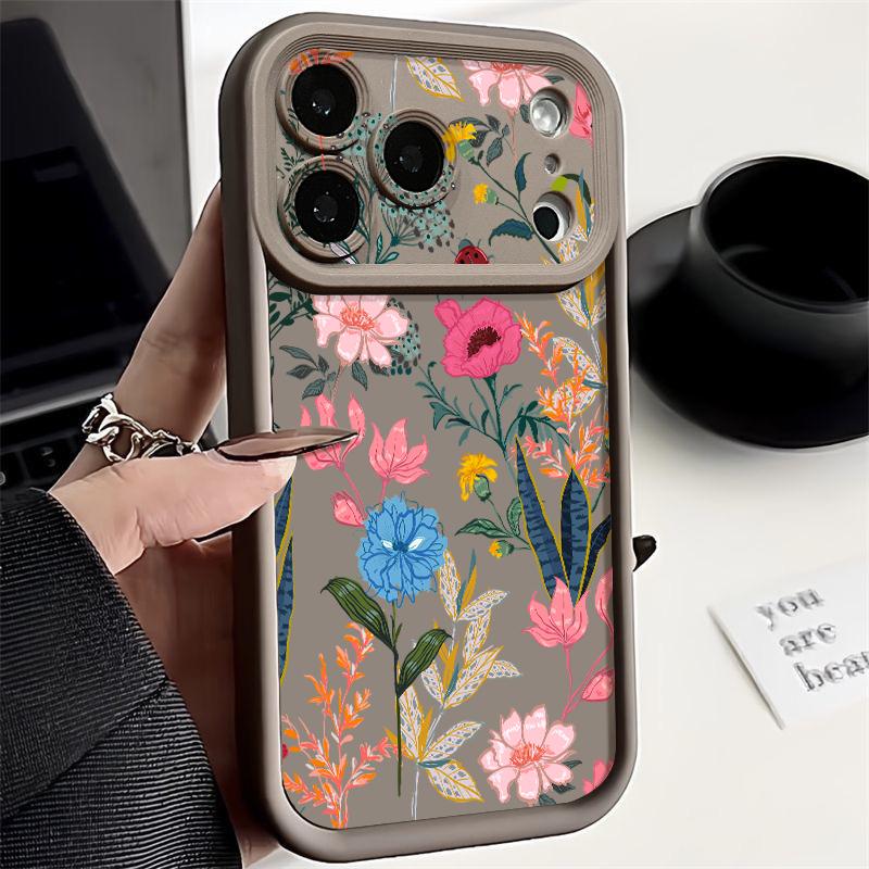 White Flower Pattern Case For iPhone 17 Pro Max Shockproof Soft Silicone Bumper Cover For iPhone 16 15 Pro Max 14 13 11 16E 17E