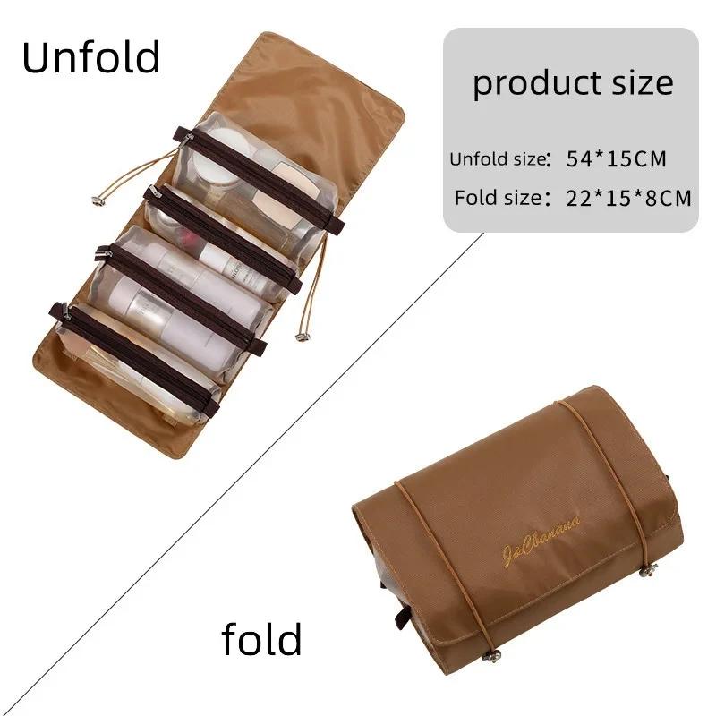 In 1 Detachable Makeup Bag Women Zipper Mesh Large Capacity Cosmetics Pouch Foldable Portable Travel Wash Storage Bag