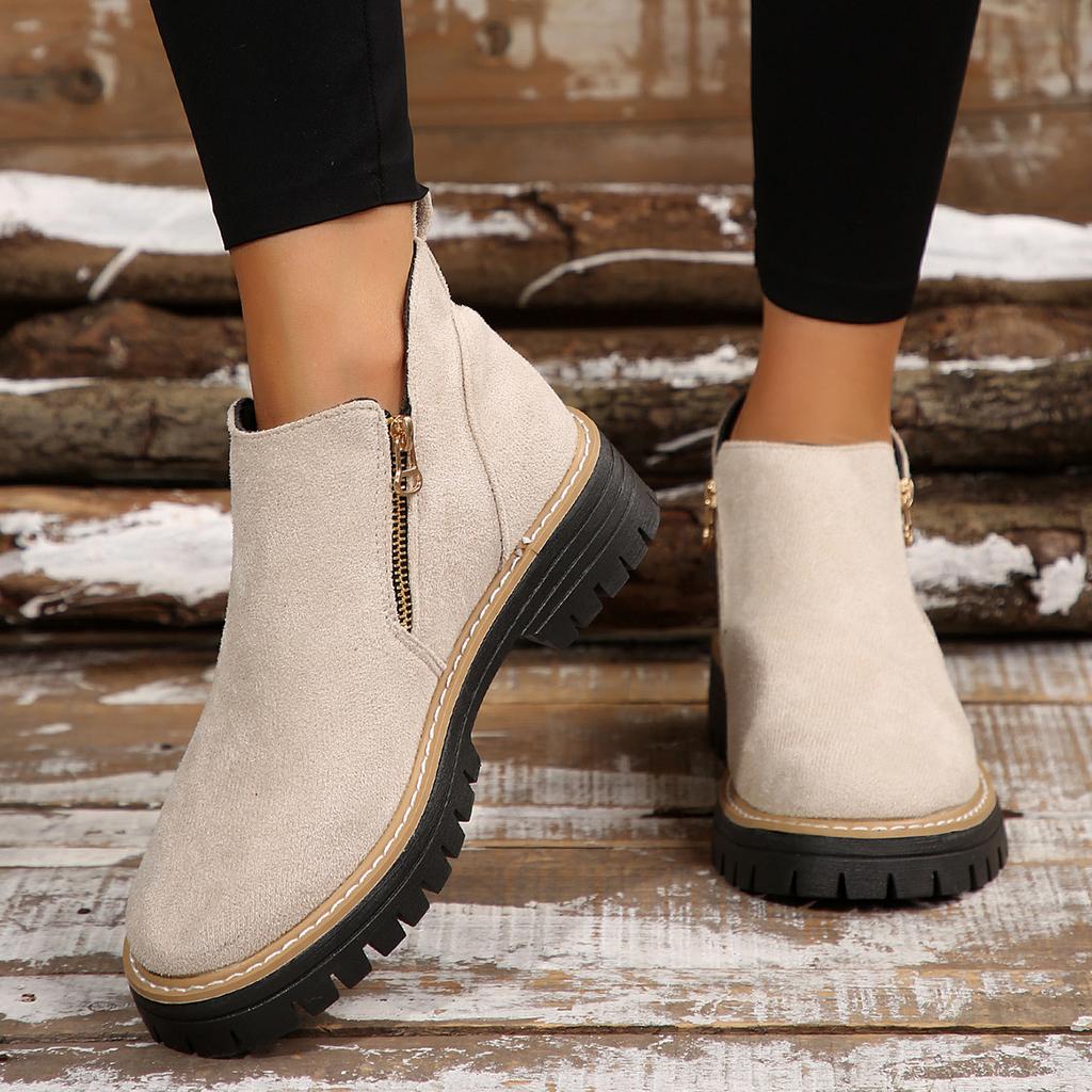 Fashion Women Boots Fashion Thick Sole Ankle Boots Comfortable Plus Size Snow Boots Women Platform Luxury Shoes Female Botas De Mujer