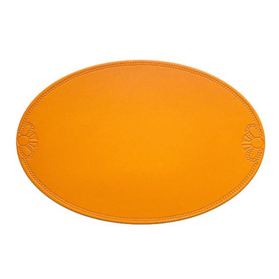 Yousheng Oval Placemat Dining Table Heat Insulation Pad Imitation Leather Waterproof Placemat Protect Table Top from Scratches And Spills for Home