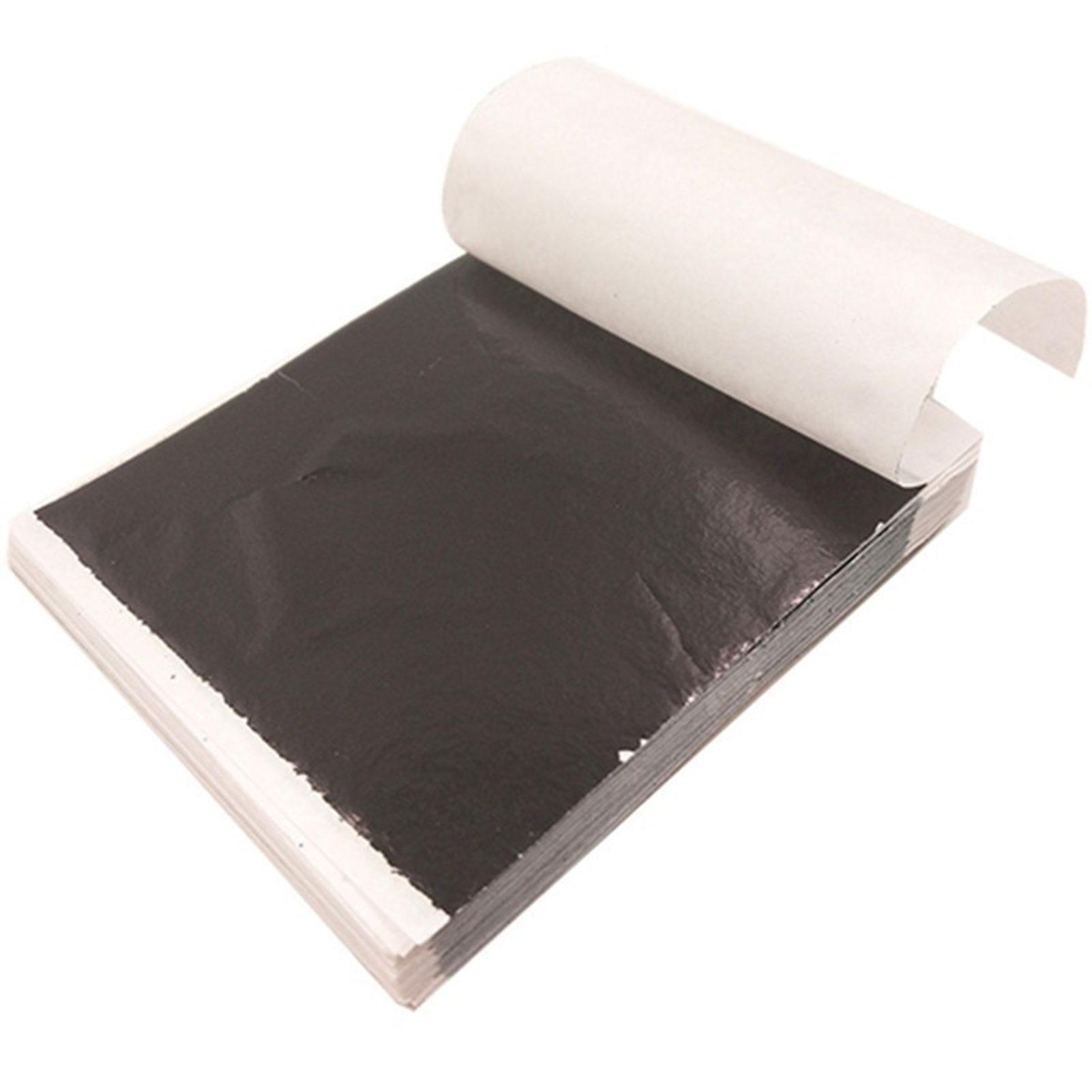 

100 листов имитации золотой фольги бумага многофункциональные декоративные листы золотой фольги для DIY художественного украшения мебели росписи чёрный