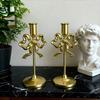 High Footed Bowknot Candle Holder Wrought Iron Wedding Candle Stand  Photography Props