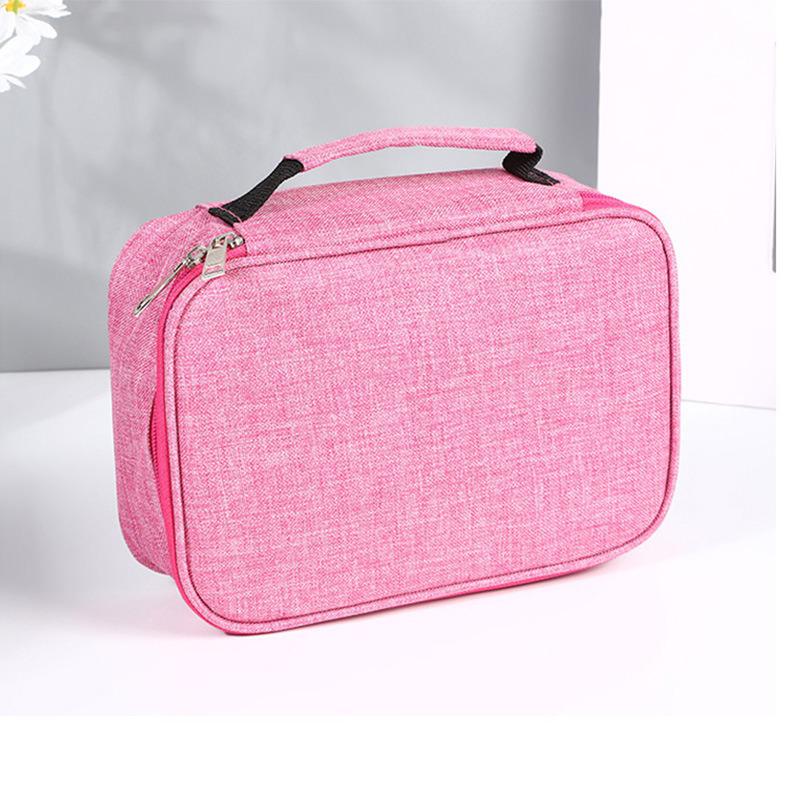 Double Layer Oxford Pencil Case: Large Capacity Multi-hole Art Sketching Storage Bag for Students