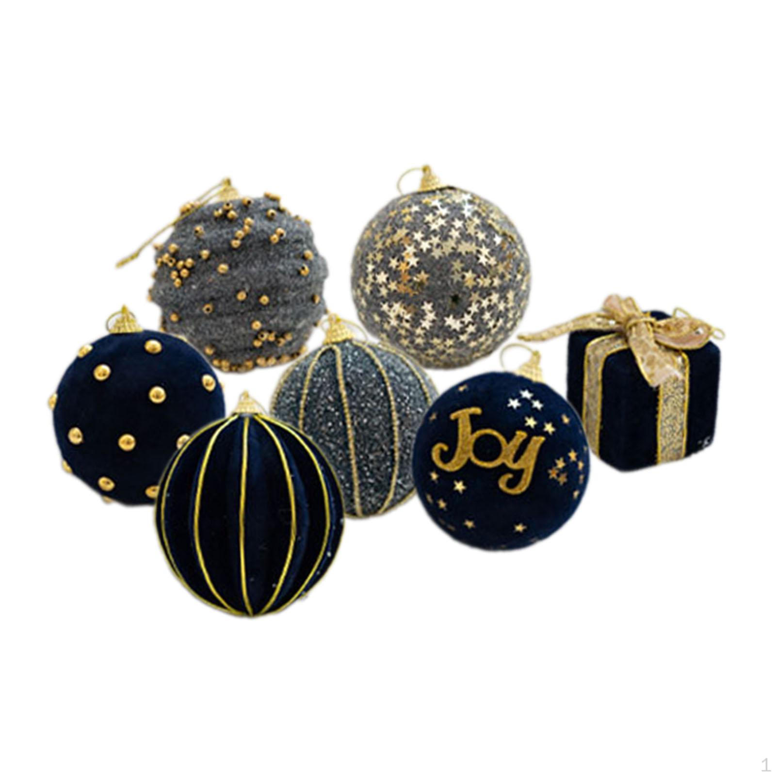 

Рождественские шары, украшения, декоративные безделушки, елочные украшения, подвесные для Dark Blue 7PCS