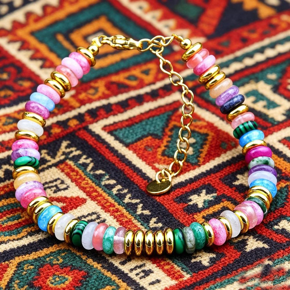 Adjustable Chain Beaded Bracelet Boho Style Chain Bracelet High Quality Jewelry Accessories Multicolor