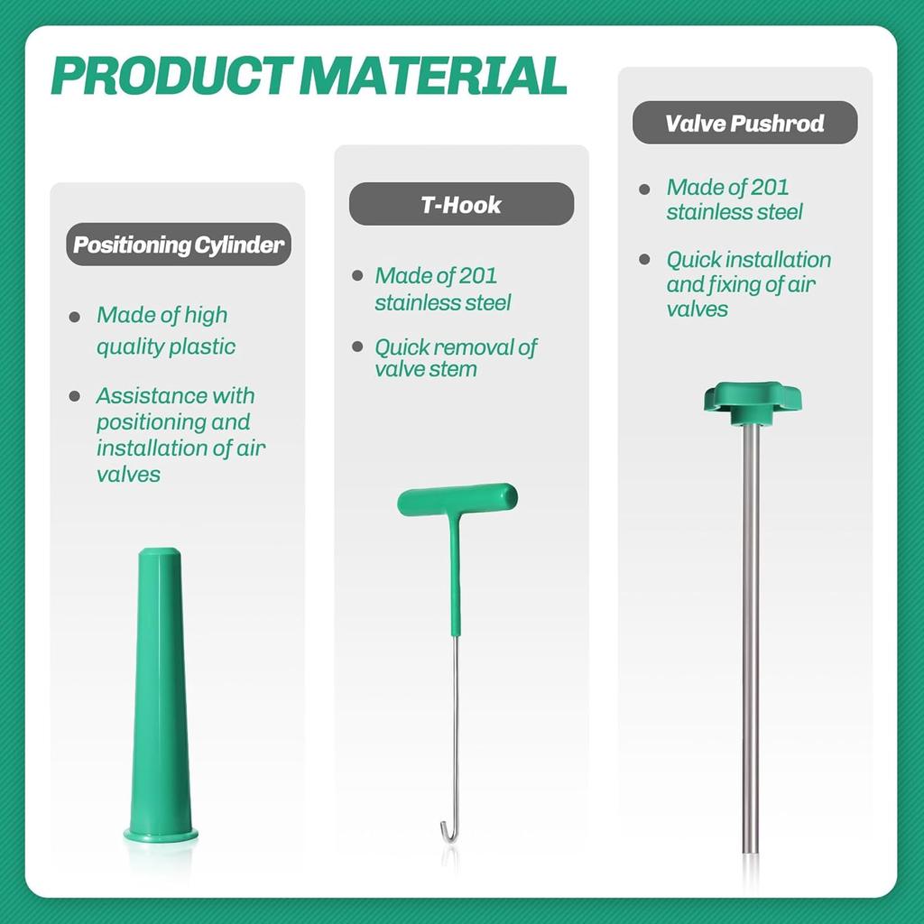 Tire Valve Stem Core Quickly Replacement Tool Kit,Perfect Tool For Replacing Leaky Valves In Cars,Trucks,Motorcycles, Etc.With 4PCS TR413 Valve Stems