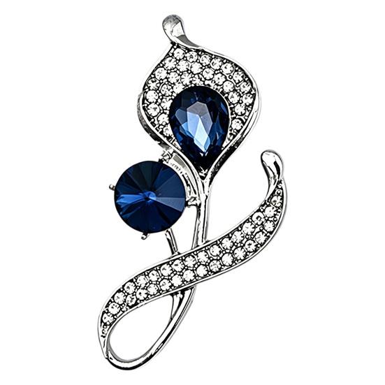 Elegant Brooch Pin Women Rhinestone Flower Pin, Sparkling Floral Lapel Daily Wear Jewelry Decorative Accessory for Coats Dresses Suits Vintage Badge
