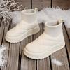 Women's Quilted High-Top Winter Snow Boots - Lightweight Warm with Thick Rubber Sole Casual Winter Shoes Everyday Comfort Outdoor Footwea