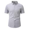 Summer Oxford Cotton Short Sleeve Shirts Business Casual Square Collar Shirt Men