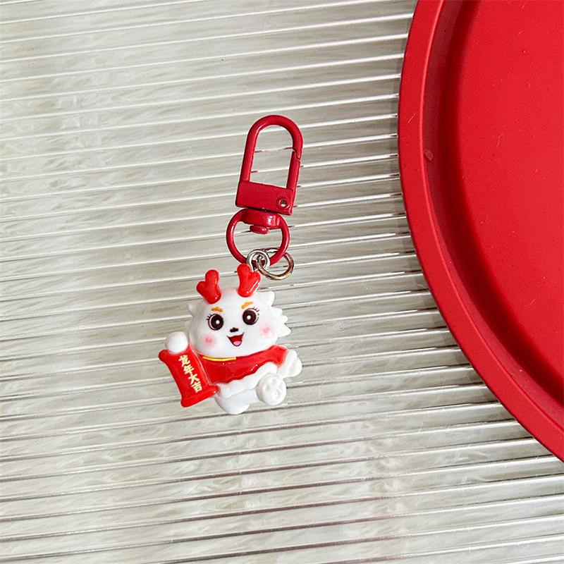 2024 Dragon Year Keychain Cute Cartoon Lucky Dragon Keyring Creative Bag Pendant For Chinese Year Gifts