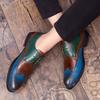 New Brock color matching large size leather shoes men's fashion trend gentleman British style dress leather shoes