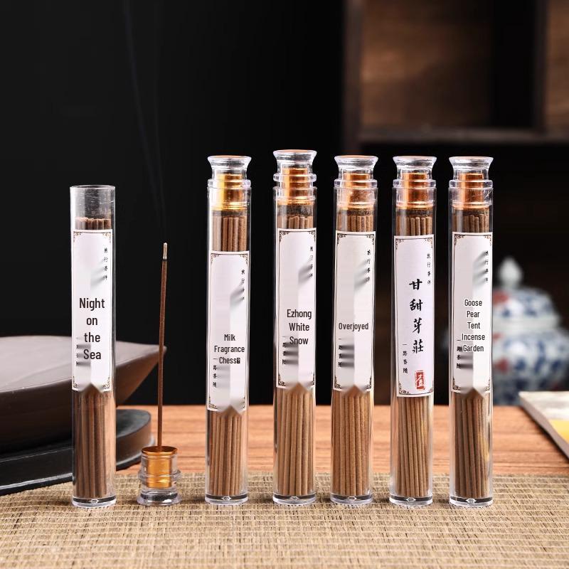 Portable 10.5cm Natural Agarwood & Pear Wood Incense Sticks with Sandalwood Box - Long-lasting Fragrance