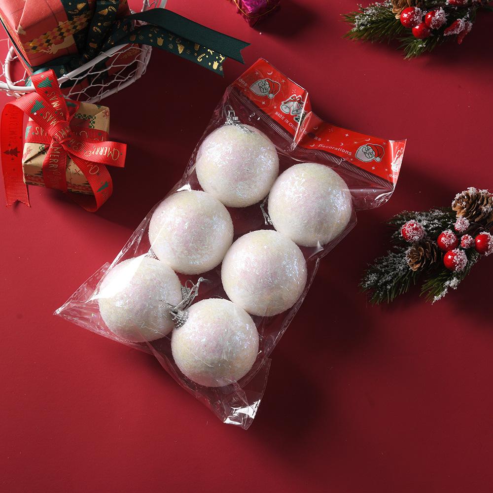 

4/5/6/7CM 6Pcs White Foam Balls Christmas Decoration Hanging Xmas Tree Pendant Ornaments Home Party Decor New Year Gifts Navidad 4cm