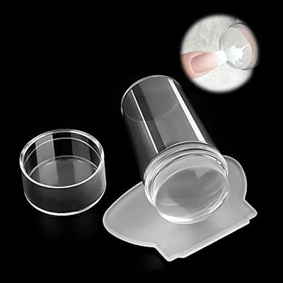 Nail Art Stamping Nail Art Stempelwerkzeuge Kopf aus Silikon Jelly Stamper Französische Nagelpads mit Schaber Stampon Nail Art Nail Art Jelly Soft Nail Art Sta