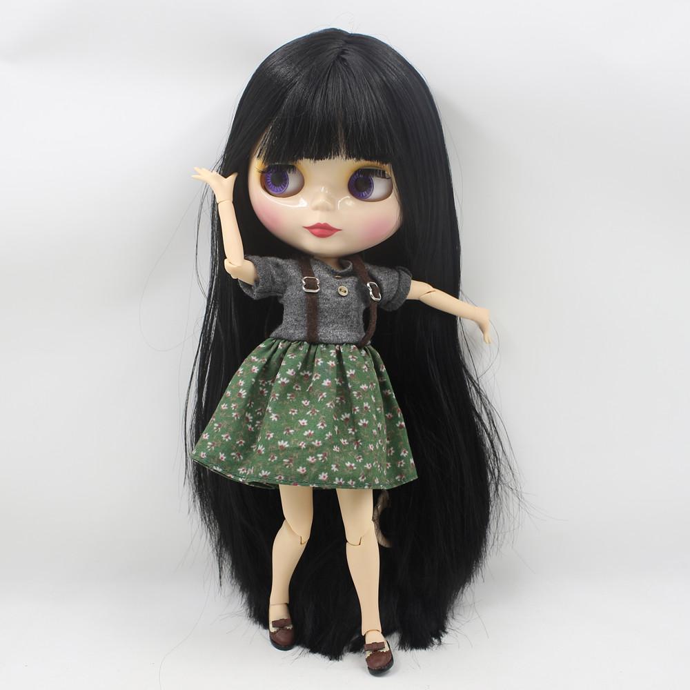 ICY DBS Blyth Doll Bjd Toy Black Straight Long Hair White Skin Joint Body 1/6 30cm Anime Toy Girls Gift Anime