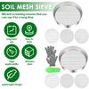 4/6Pcs Soil Sieve Set Stainless Steel Garden Soil Sieve with 3/6/9mm Filter Mesh Rust Resistant Compost Sifter Garden Accessory