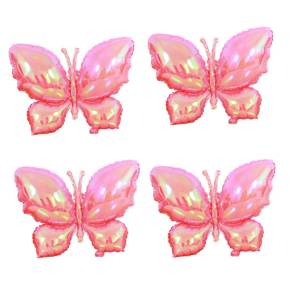 4pcs Pink Butterfly Mylar Balloons for Girls Women Butterfly Theme Party Wedding Birthday Baby Shower Decorations